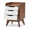 Baxton Studio Brighton Mid-Century White and Walnut Wood 3-Drawer Storage Nightstand 137-7498 - alternate 8
